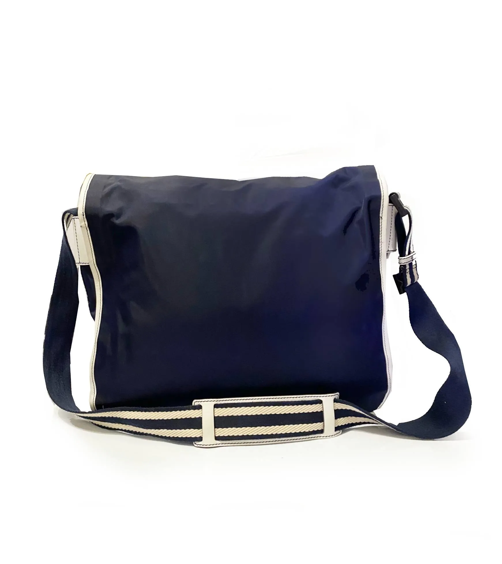 2000s Gucci Navy Canvas Crossbody messenger travel bag