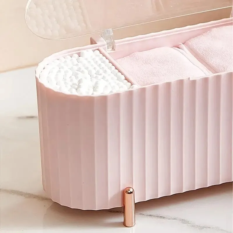 3 Compartments Cotton Swab Storage Box