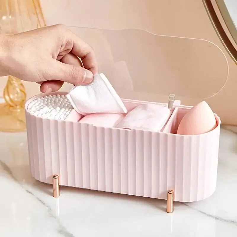 3 Compartments Cotton Swab Storage Box