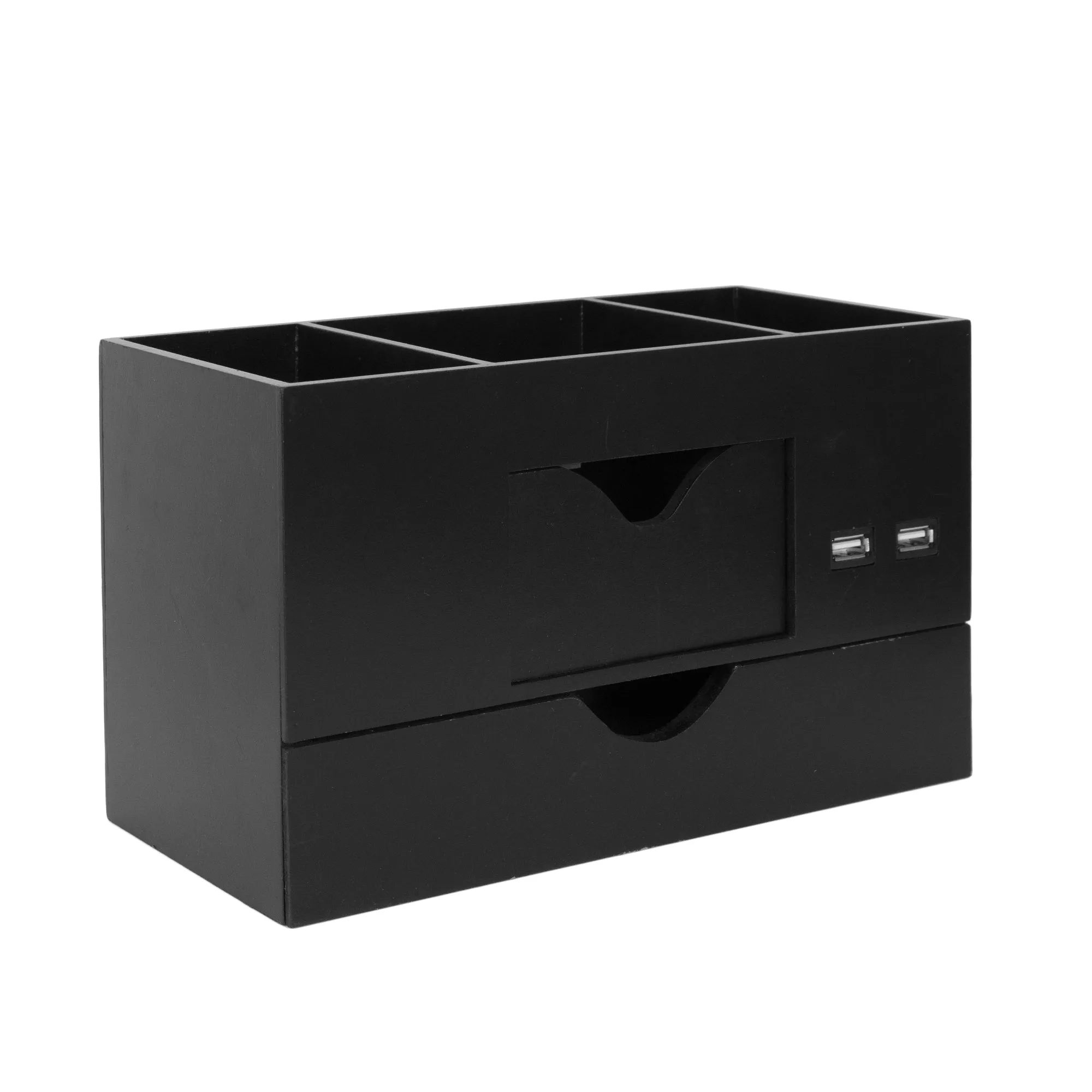 3 Tier Desk Organizer with USB Port - Black