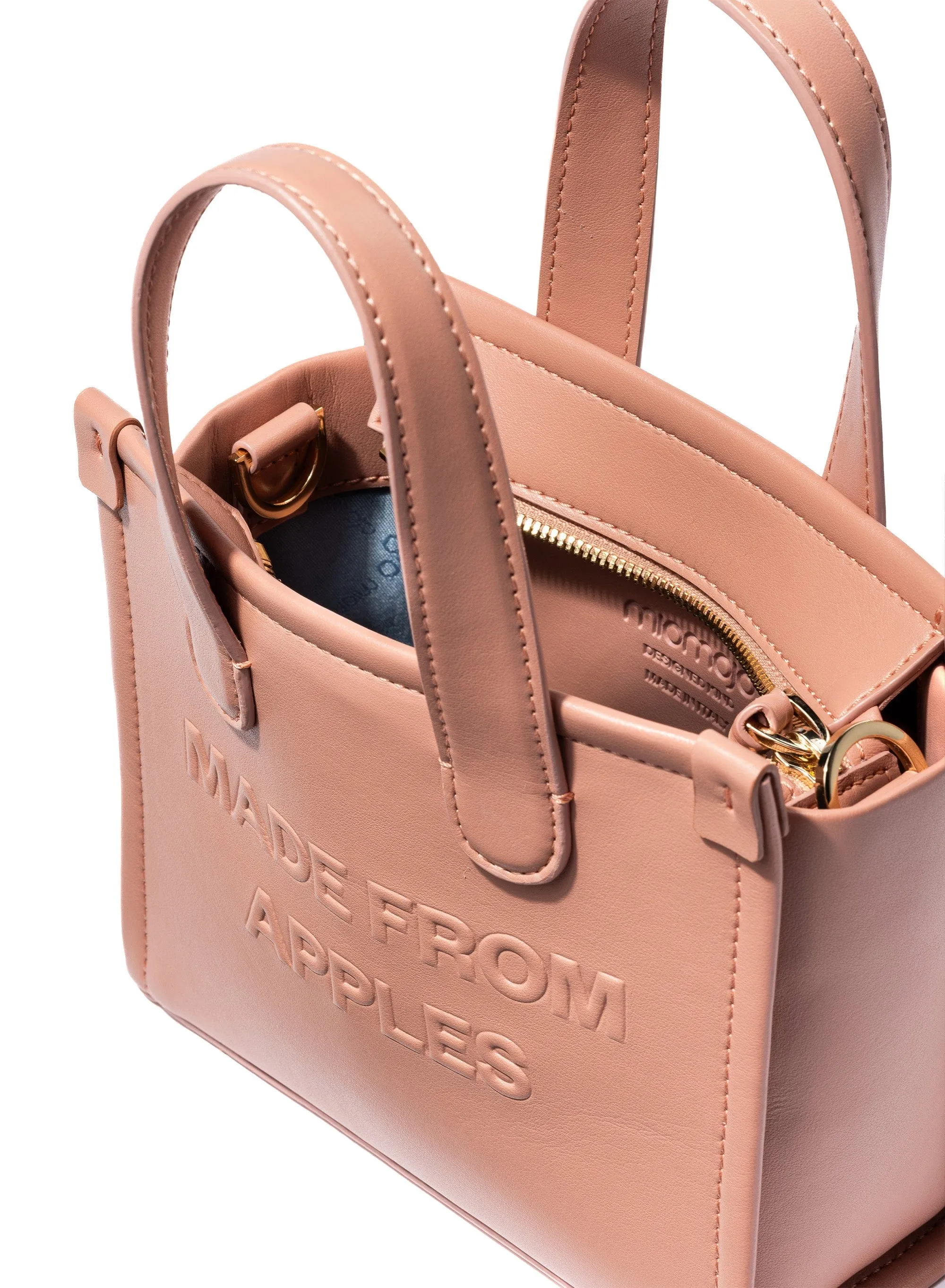 Alma S Apple Leather Vegan Tote Bag | Nude