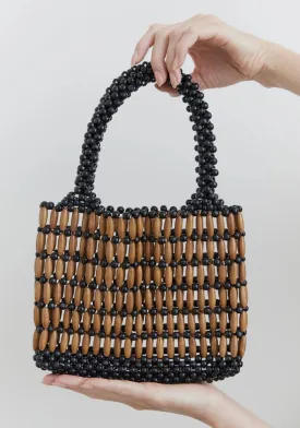 Beaded Bag - Black and Tan