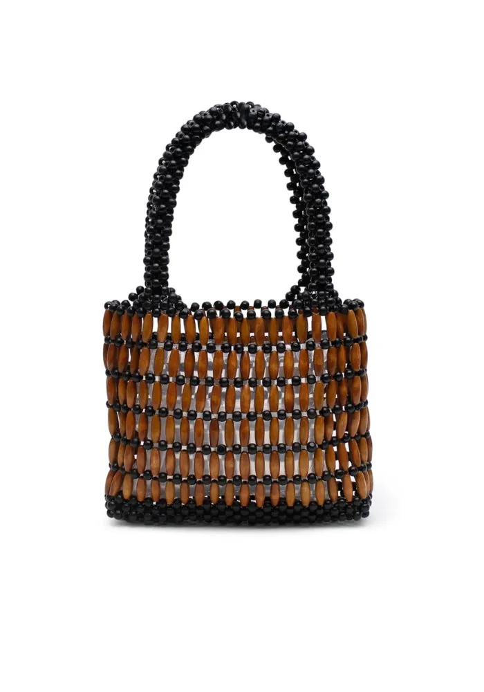 Beaded Bag - Black and Tan