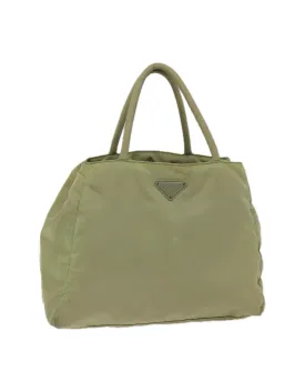 Beige Nylon Tote Bag with Handles - Made in Italy