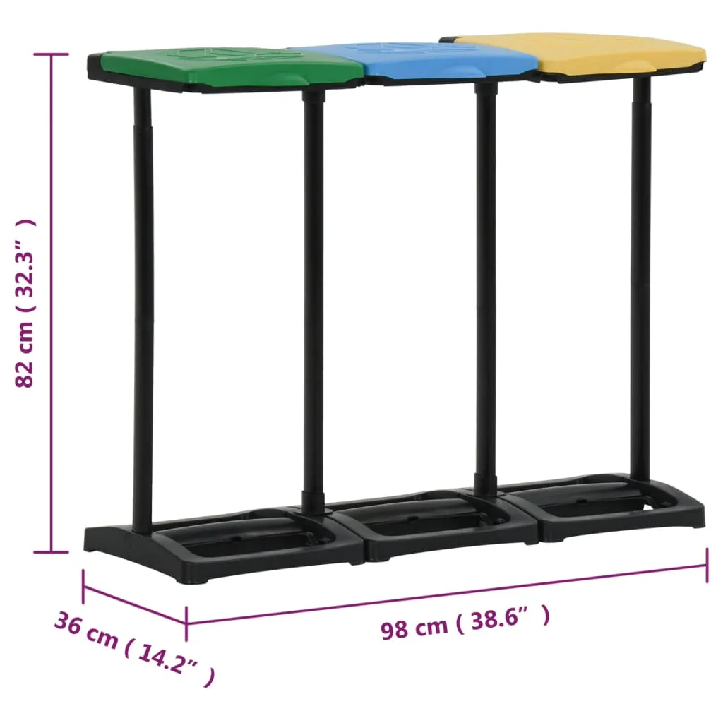 Bin Bag Stands with Lid 240-330 L Multicolour PP