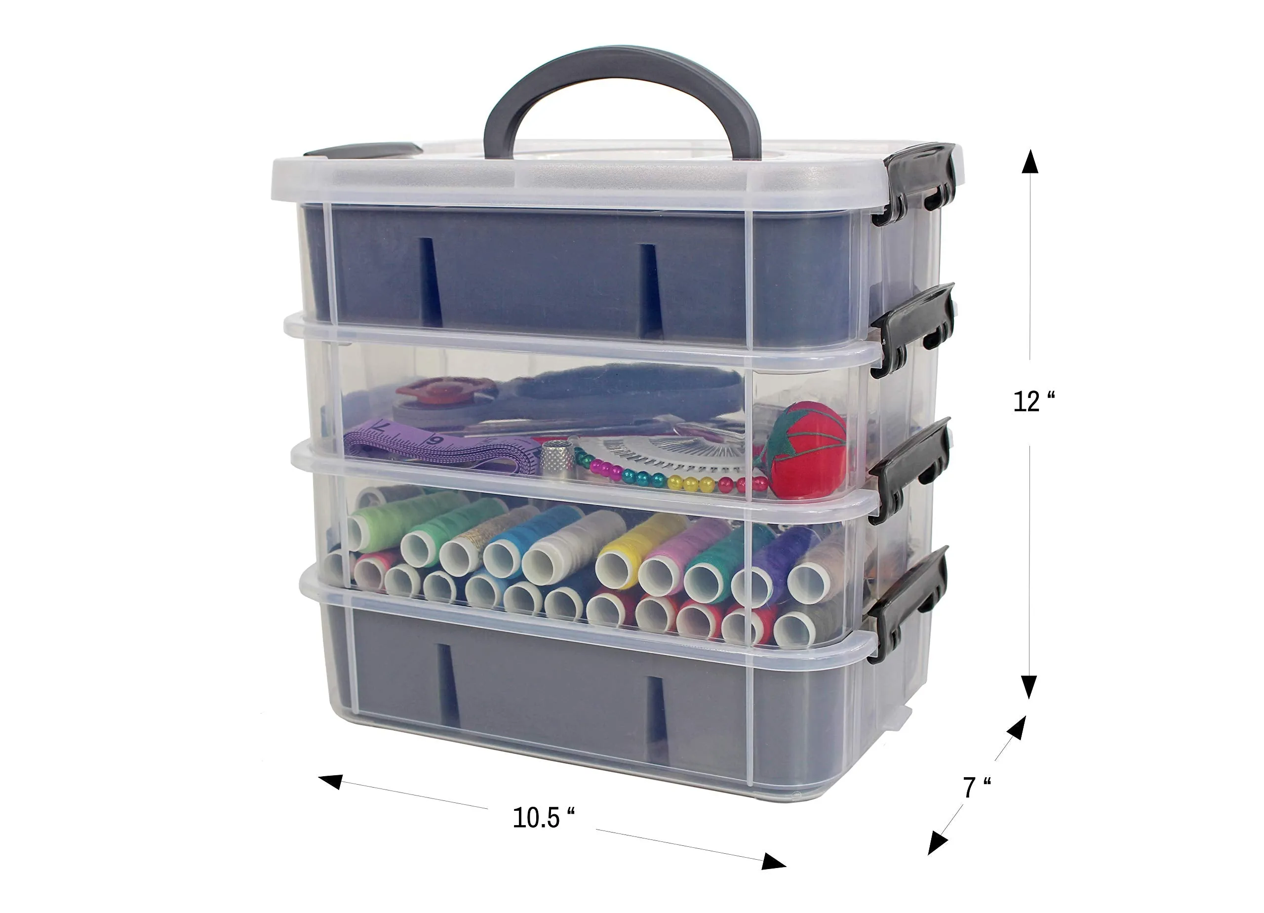 Bins & Things Stackable Storage Container With 2 Trays - Gray - Craft StorageCraft