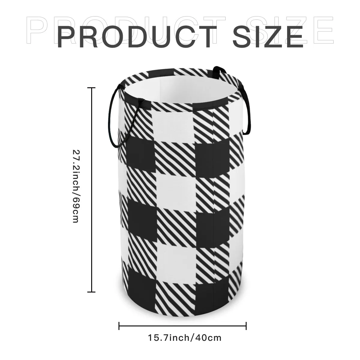 Black & white Checkered Foldable Basket