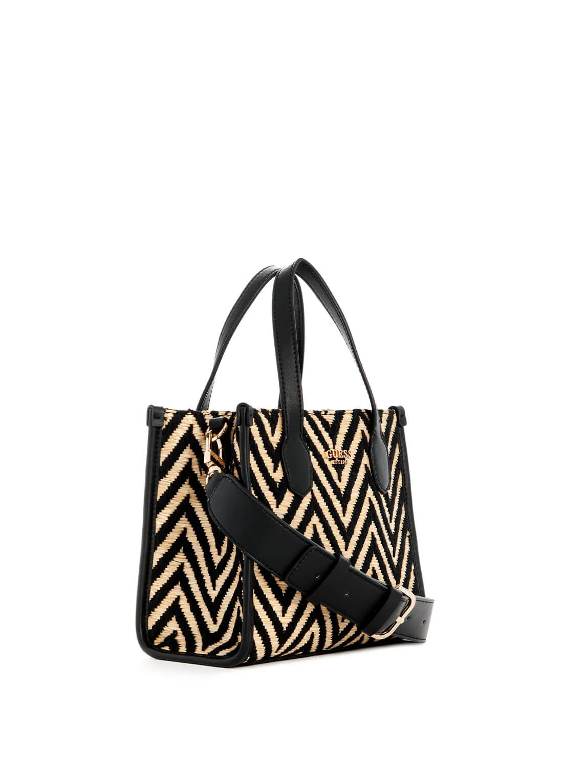 Black Natural Silvana Mini Tote Bag