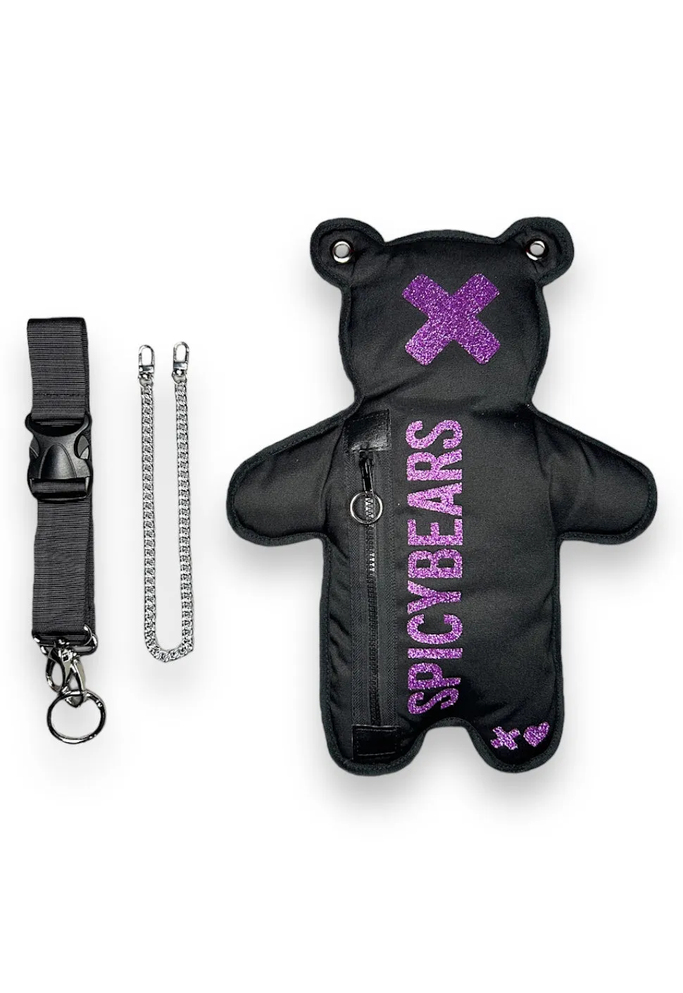 Black | Purple Glitter Bear Bag