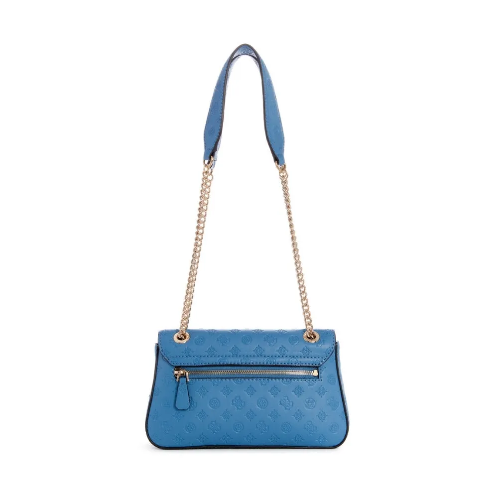 Blue Arlena Logo Convertible Crossbody Flap Bag