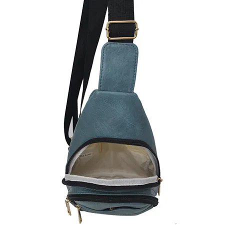 Blue NGIL Faux Leather Sling Bag