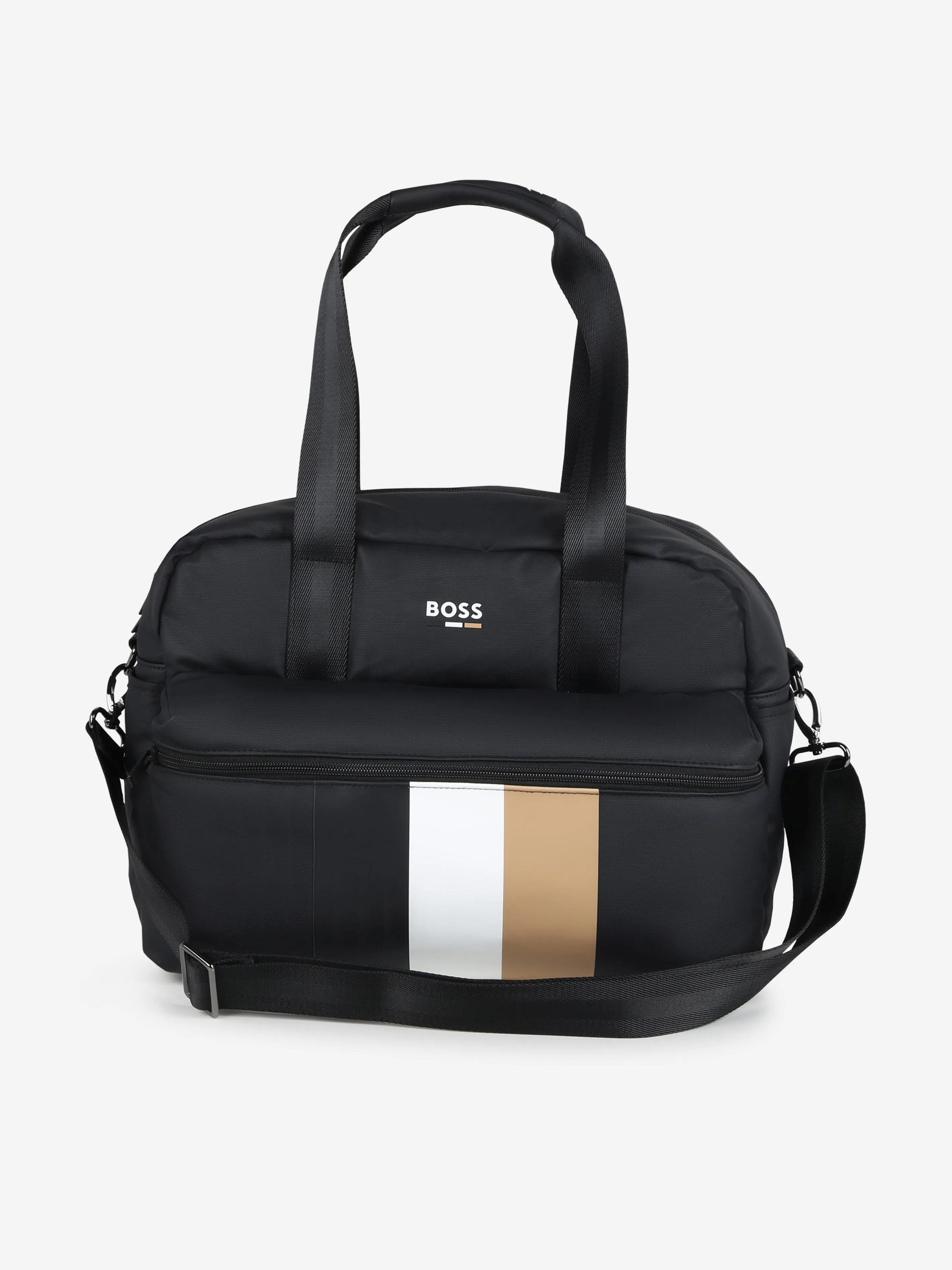 BOSS Baby Striped Logo Changing Bag in Black (39cm)