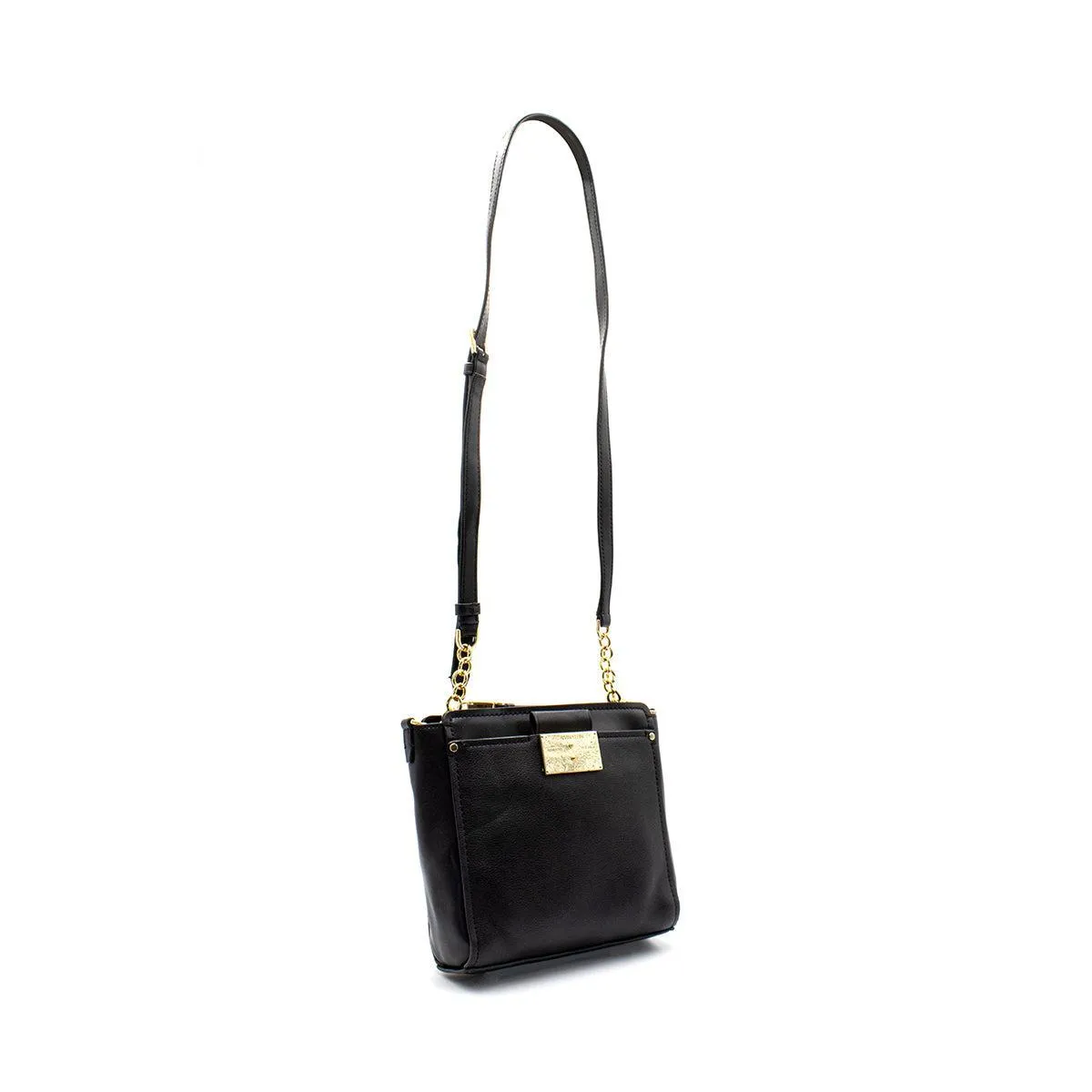 Calvin Klein Full Grain Shoulder Bags Leather Black Colour For Women