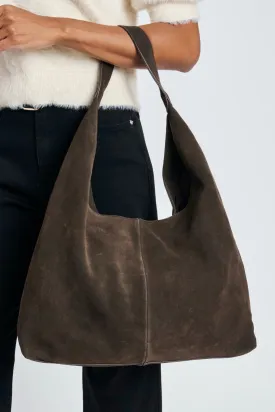 Chocolate Suede Amber Hobo Bag