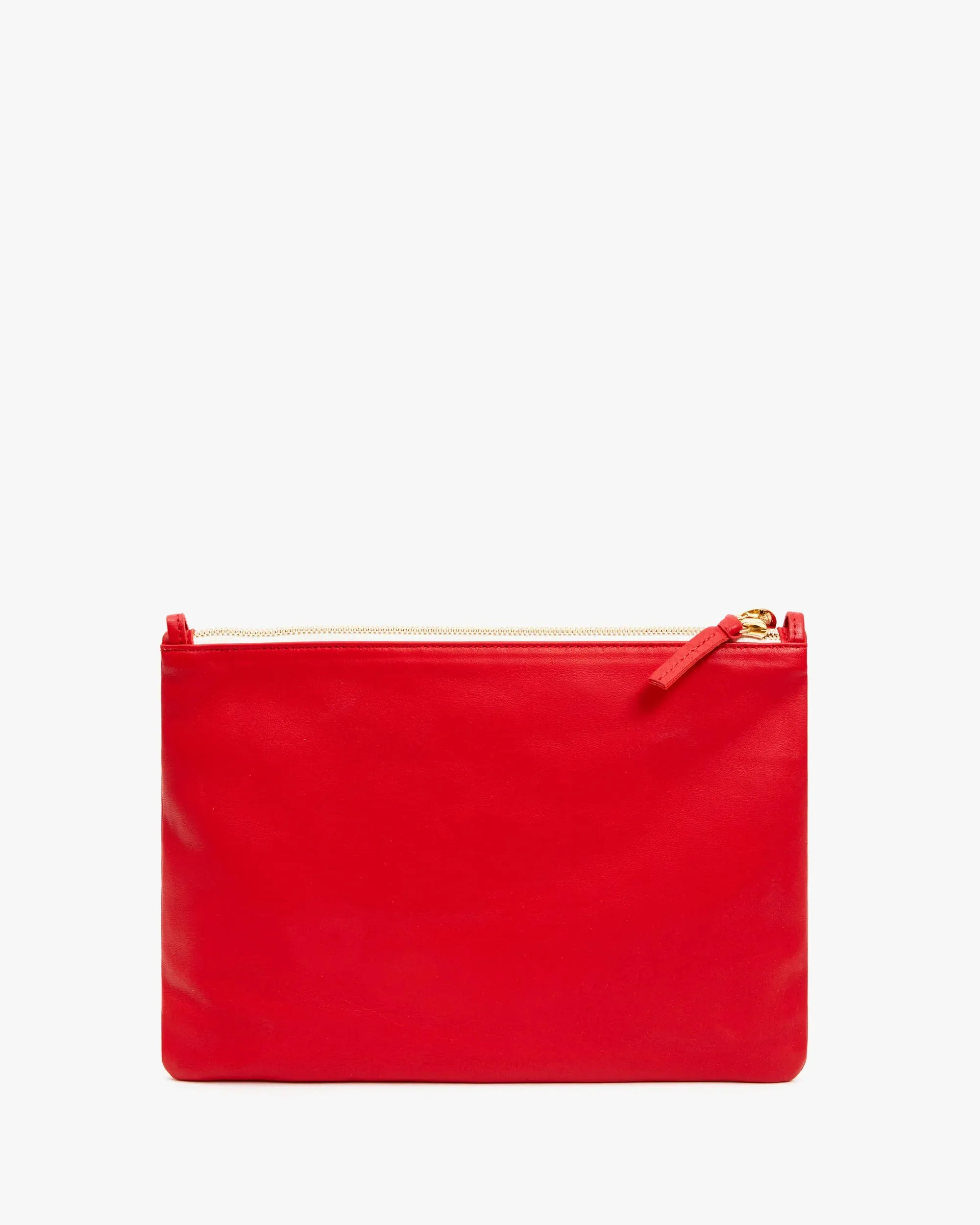 Clare V. Oui Flat Clutch w/Tabs in Cherry Red