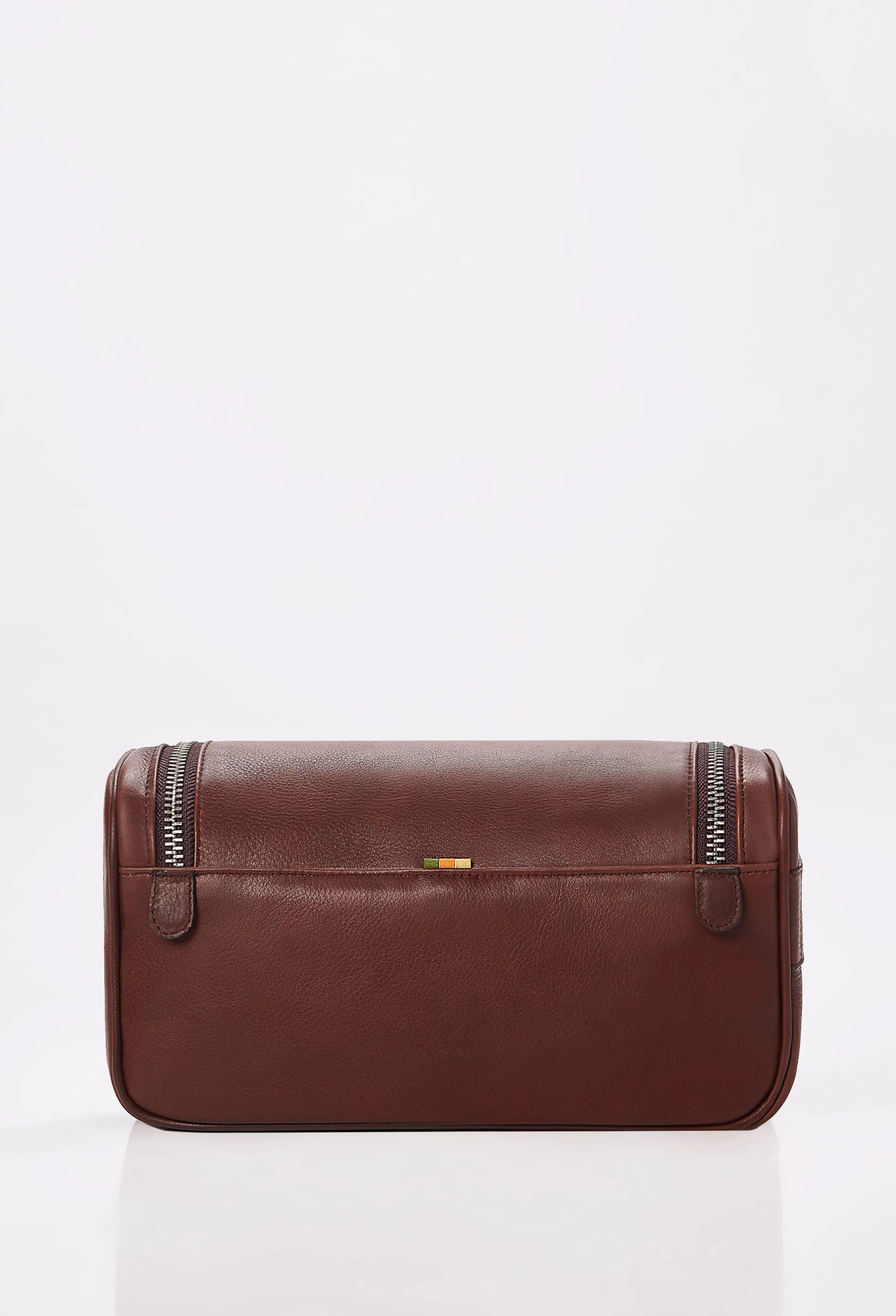 Coffee Leather Large Toiletry Bag