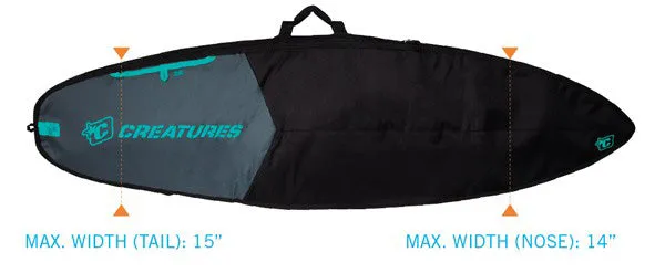 Creatures Shortboard Day Use Bag-Charcoal/Black-7'1"