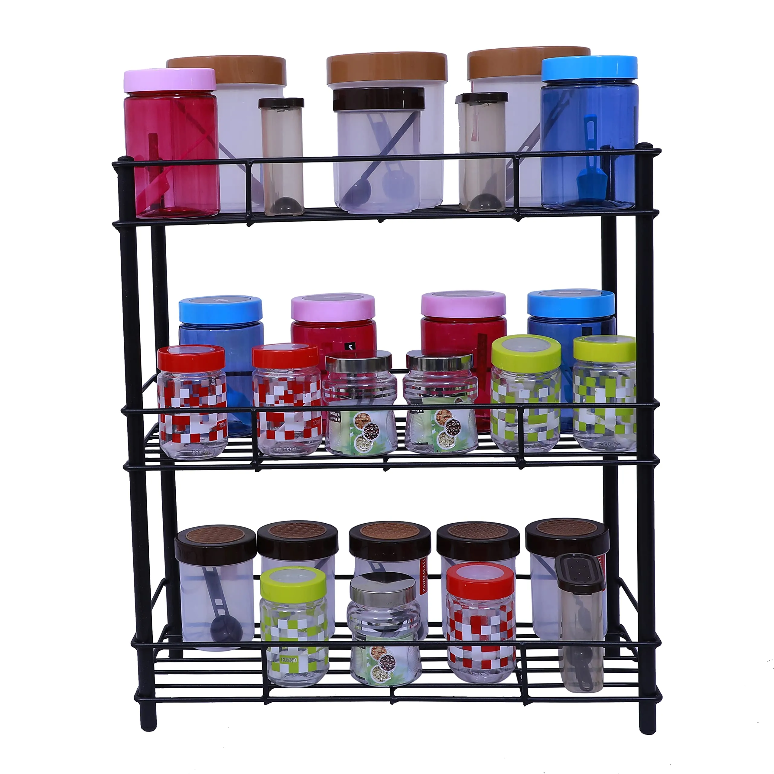 D&V ENGINEERING - Creative in innovation Multipurpose Storage Shelf Rack, Kitchen Countertop Shelf Organizer, Spice Rack (3 Tier) metal, Tiered Shelf