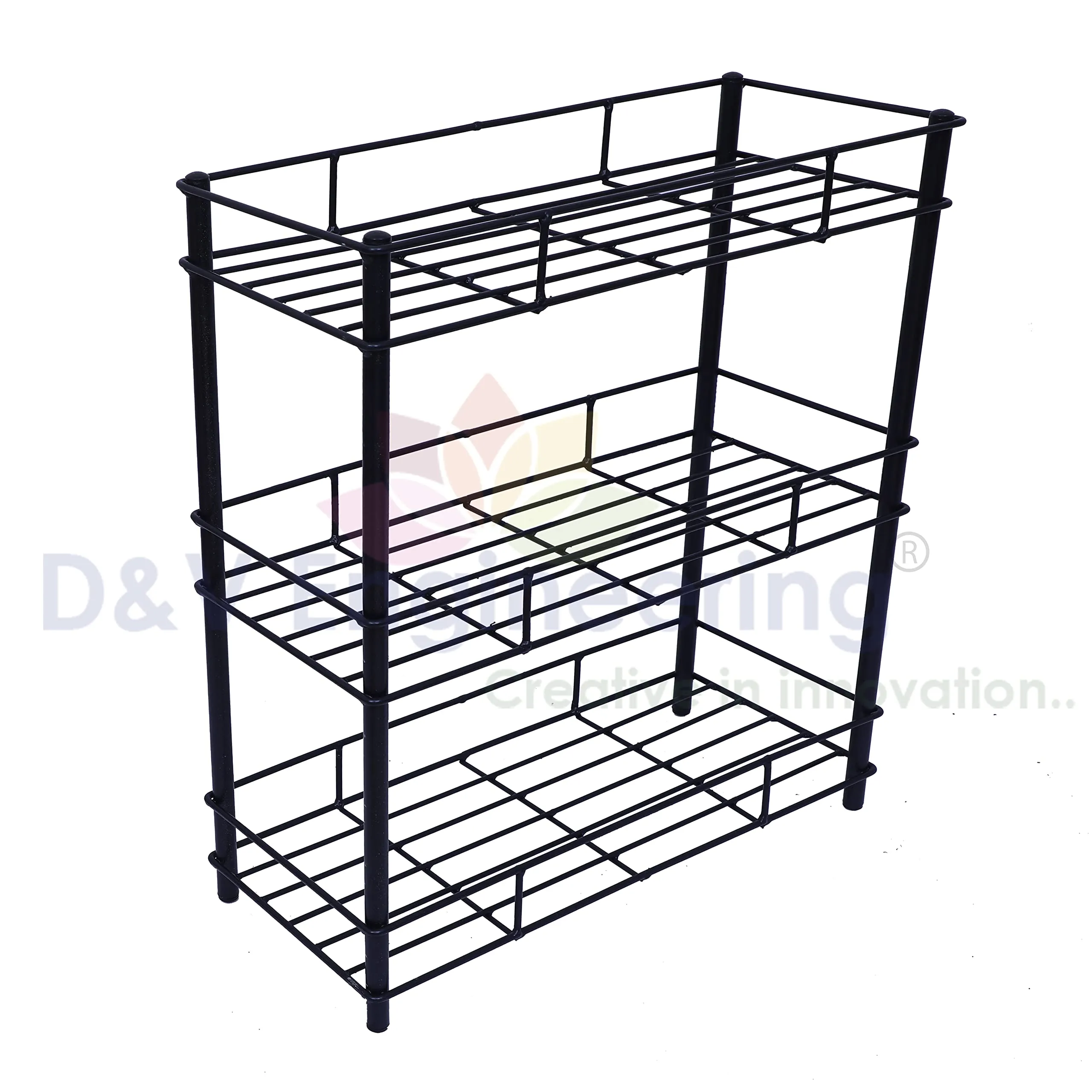 D&V ENGINEERING - Creative in innovation Multipurpose Storage Shelf Rack, Kitchen Countertop Shelf Organizer, Spice Rack (3 Tier) metal, Tiered Shelf