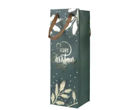 Decoris 36cm Green Merry Christmas Paper Gift Bag