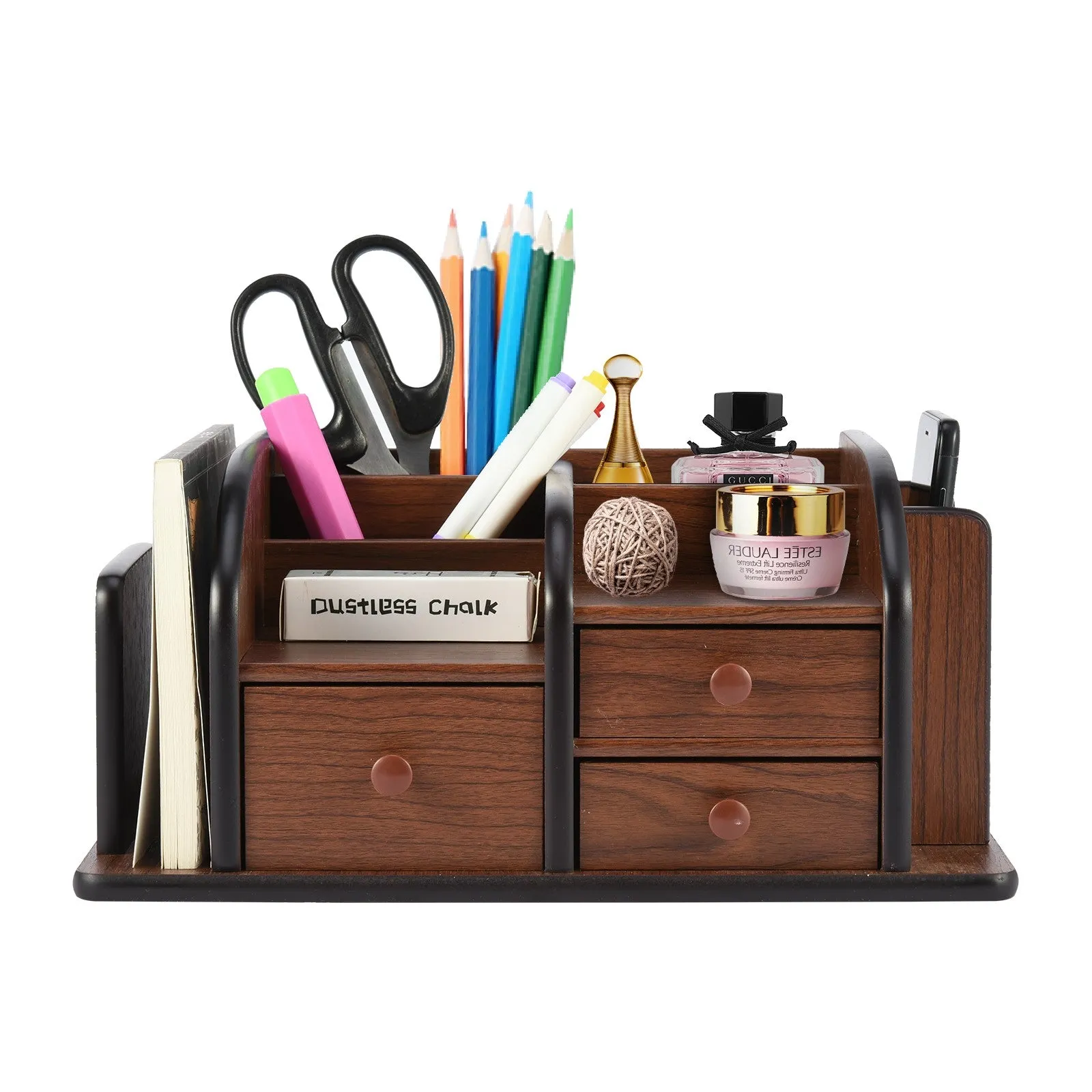 Desktop Organizer Home Office Desk Drawer Organizer Durable Wood