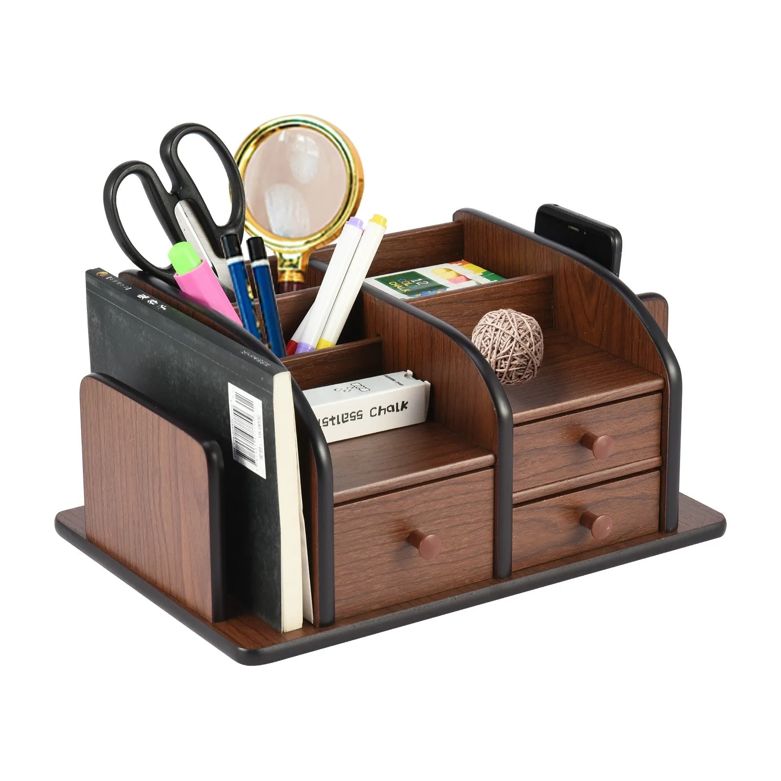 Desktop Organizer Home Office Desk Drawer Organizer Durable Wood