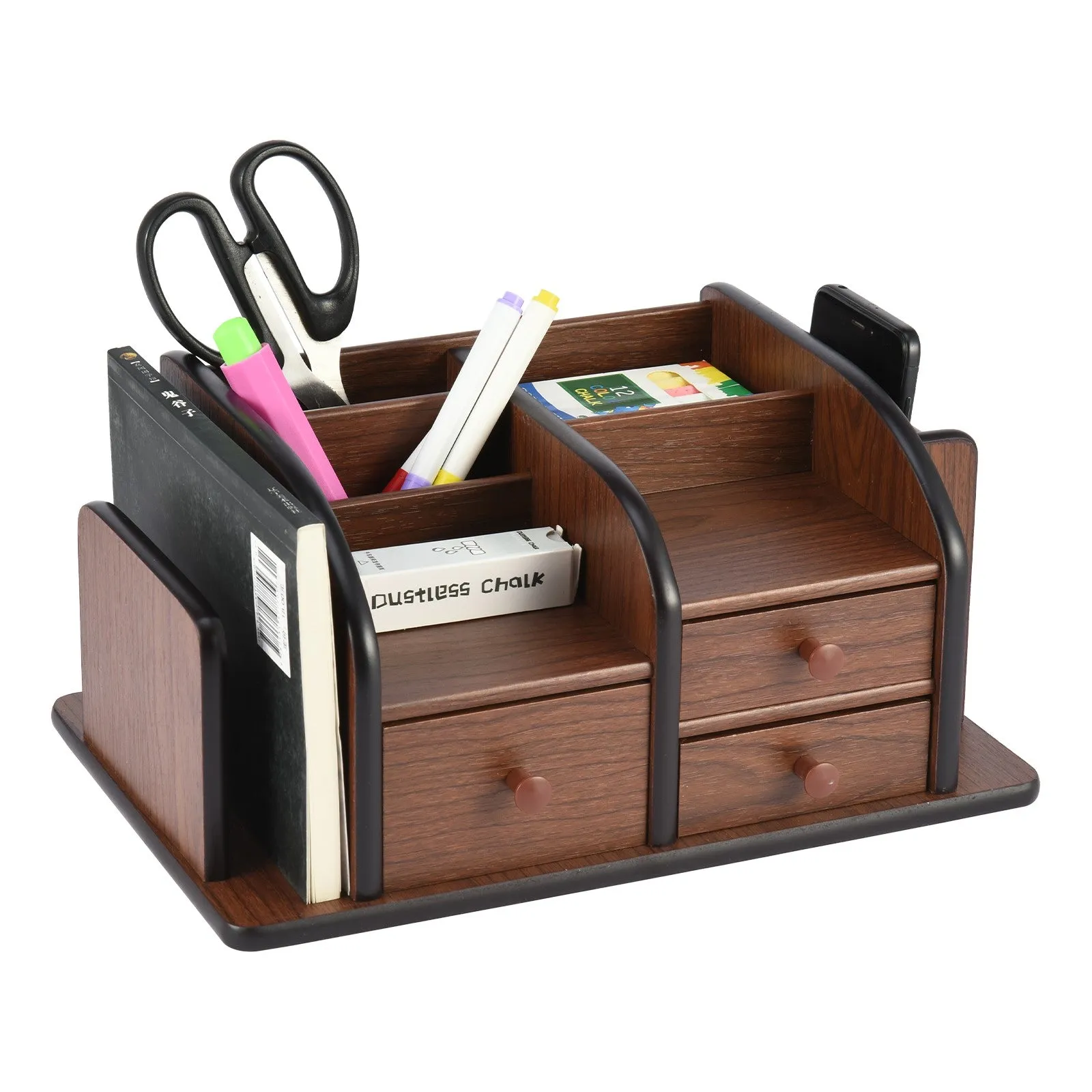 Desktop Organizer Home Office Desk Drawer Organizer Durable Wood