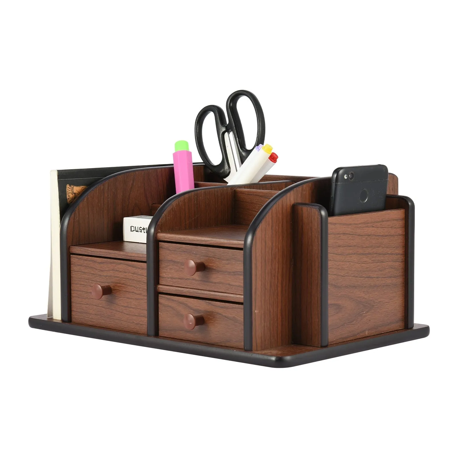 Desktop Organizer Home Office Desk Drawer Organizer Durable Wood