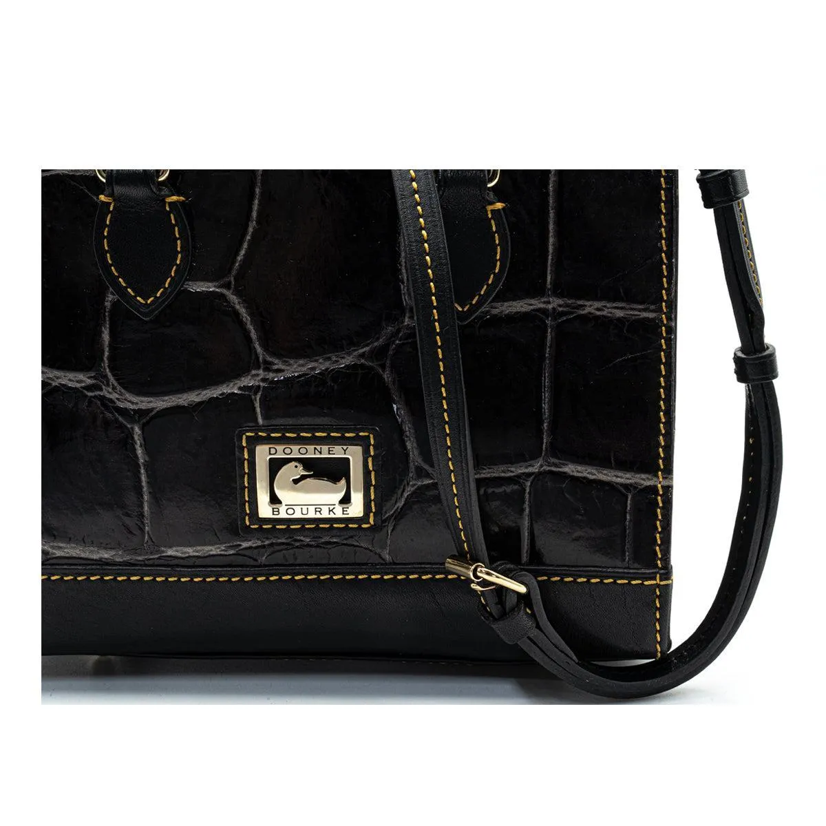 Dooney & Bourke Croc Shoulder Bags Croc Leather Black Colour For Women