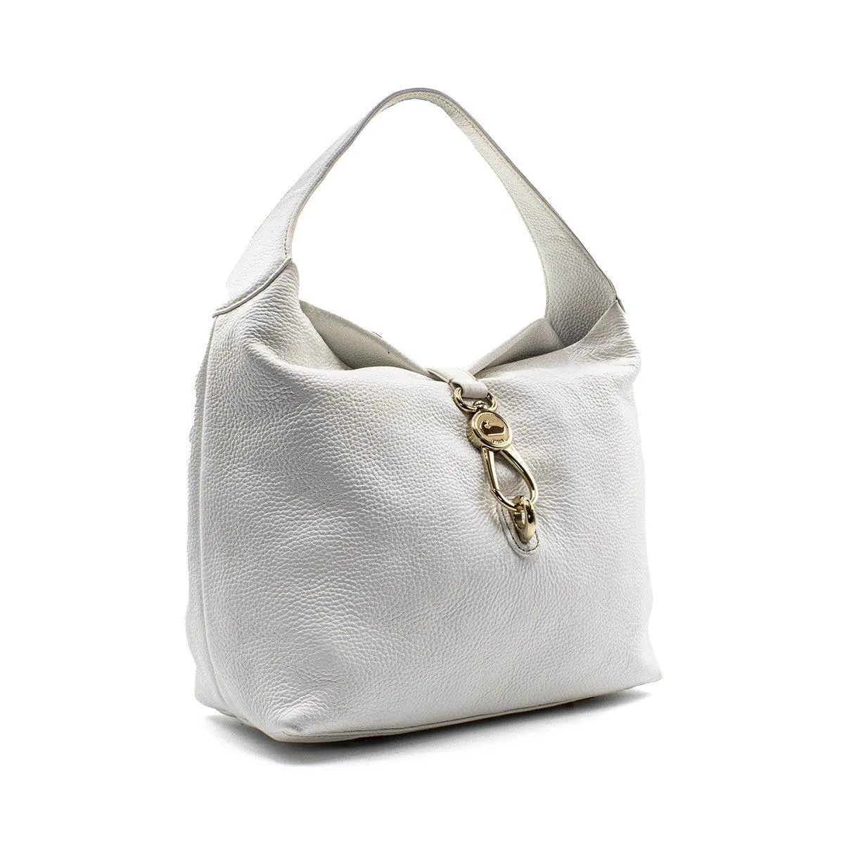 Dooney & Bourke Logo Hook Shoulder Bags Leather White Colour For Women