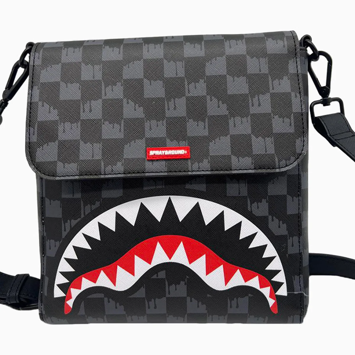 Drip Check Shark Messenger Sling Bag