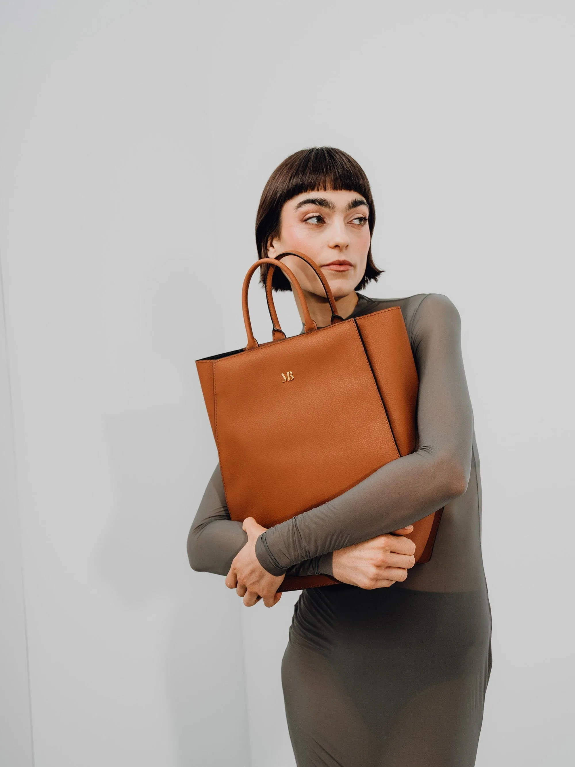 Elay MIRUM® Leather Vegan Tote Bag | Congac