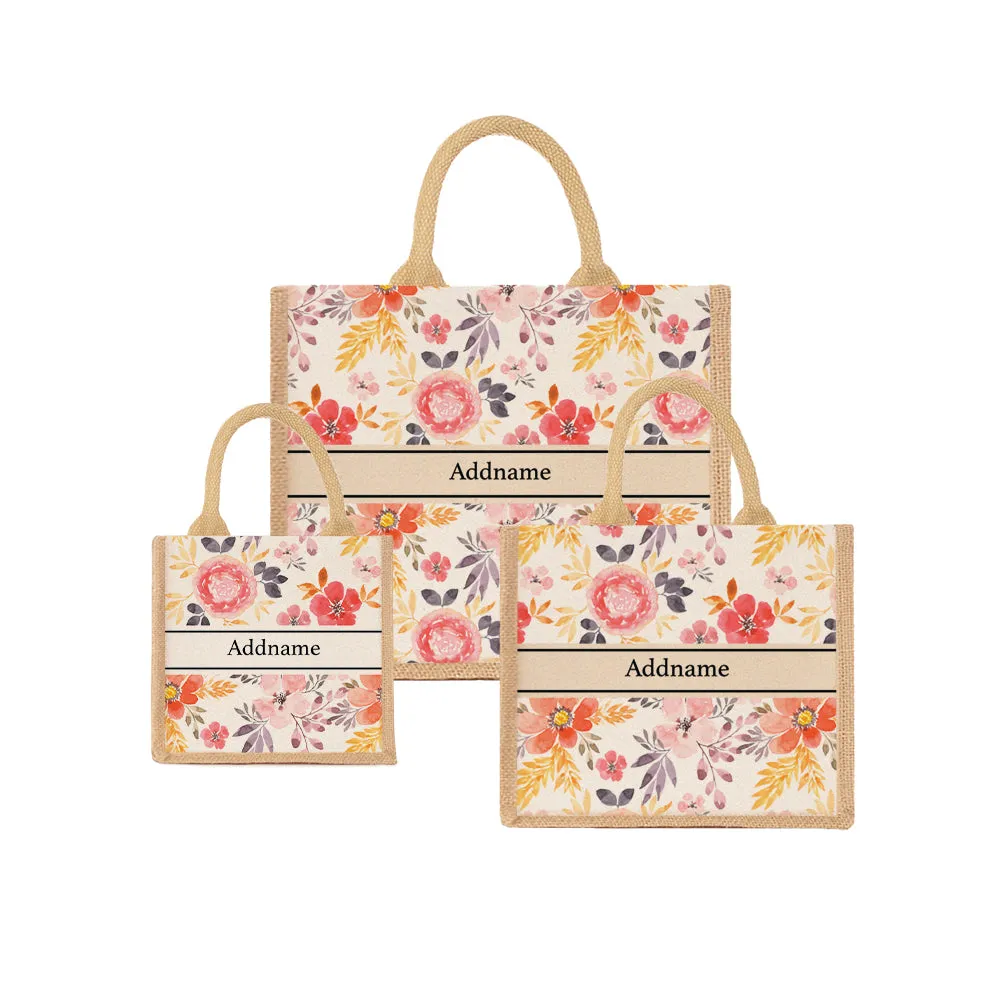 Flora Honey Jute Tote Bag