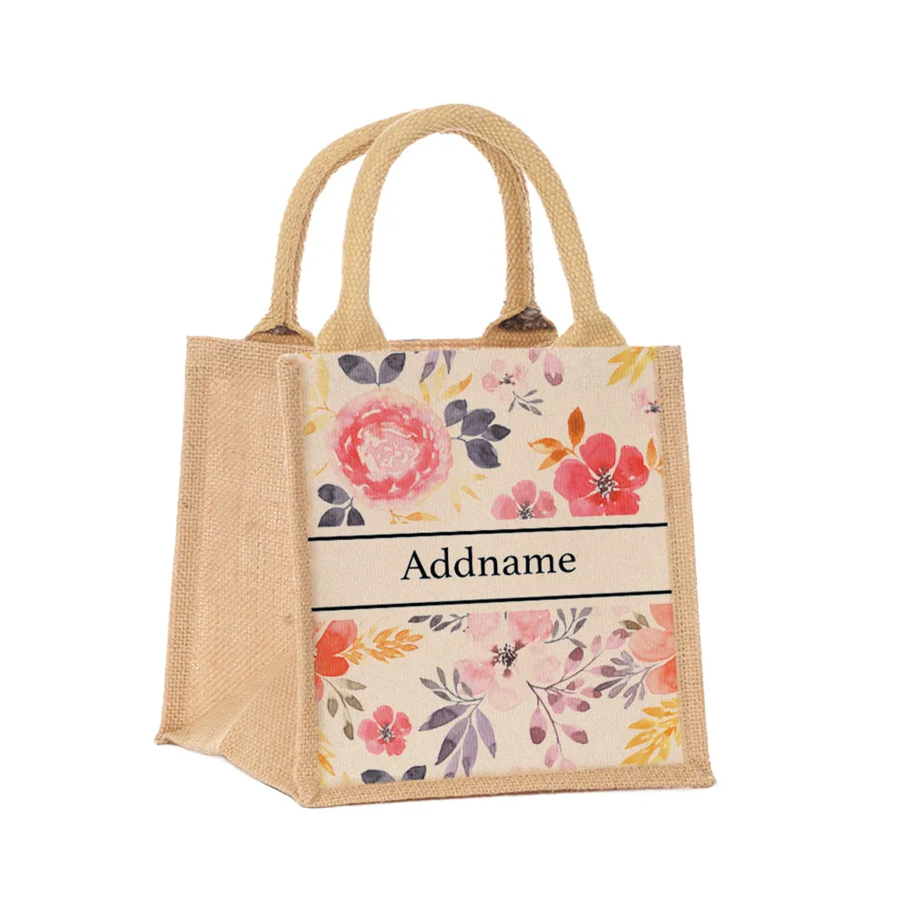 Flora Honey Jute Tote Bag