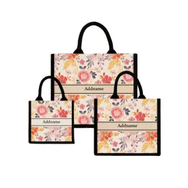 Flora Honey Jute Tote Bag