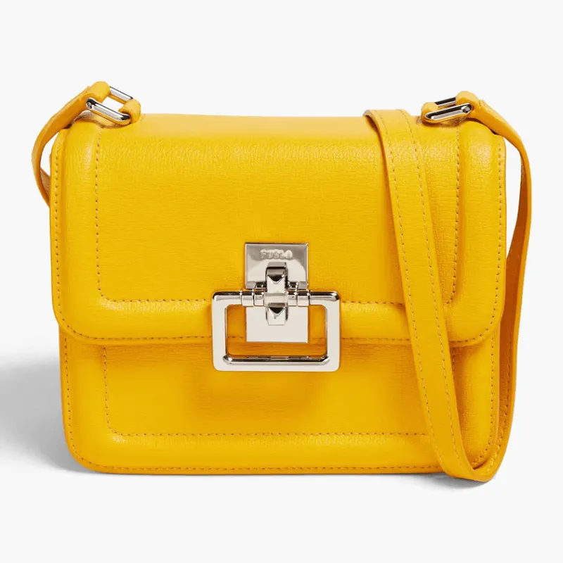 Furla Villa Mini Leather Crossbody Bag - Polline Yellow