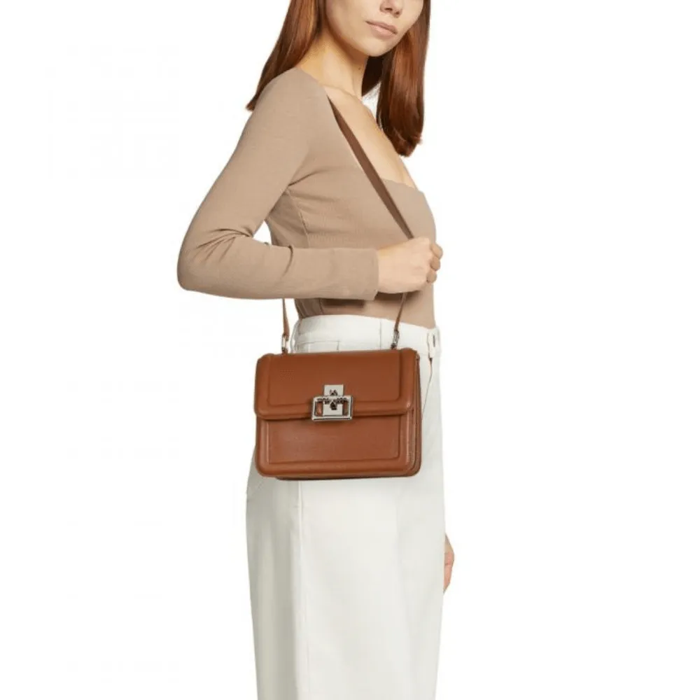 Furla Villa Small Leather Crossbody Bag - Cognac