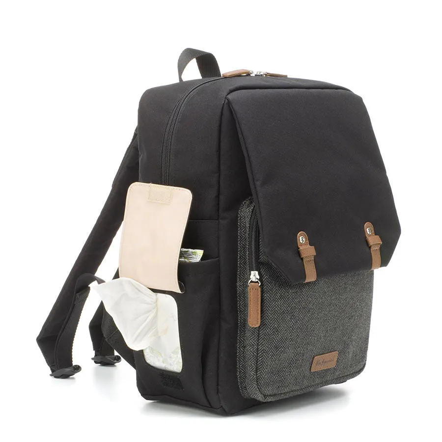 George Unisex Eco Changing Backpack Black/Tweed