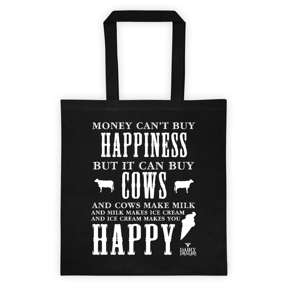 Happiness, Cows and Ice Cream Tote bags