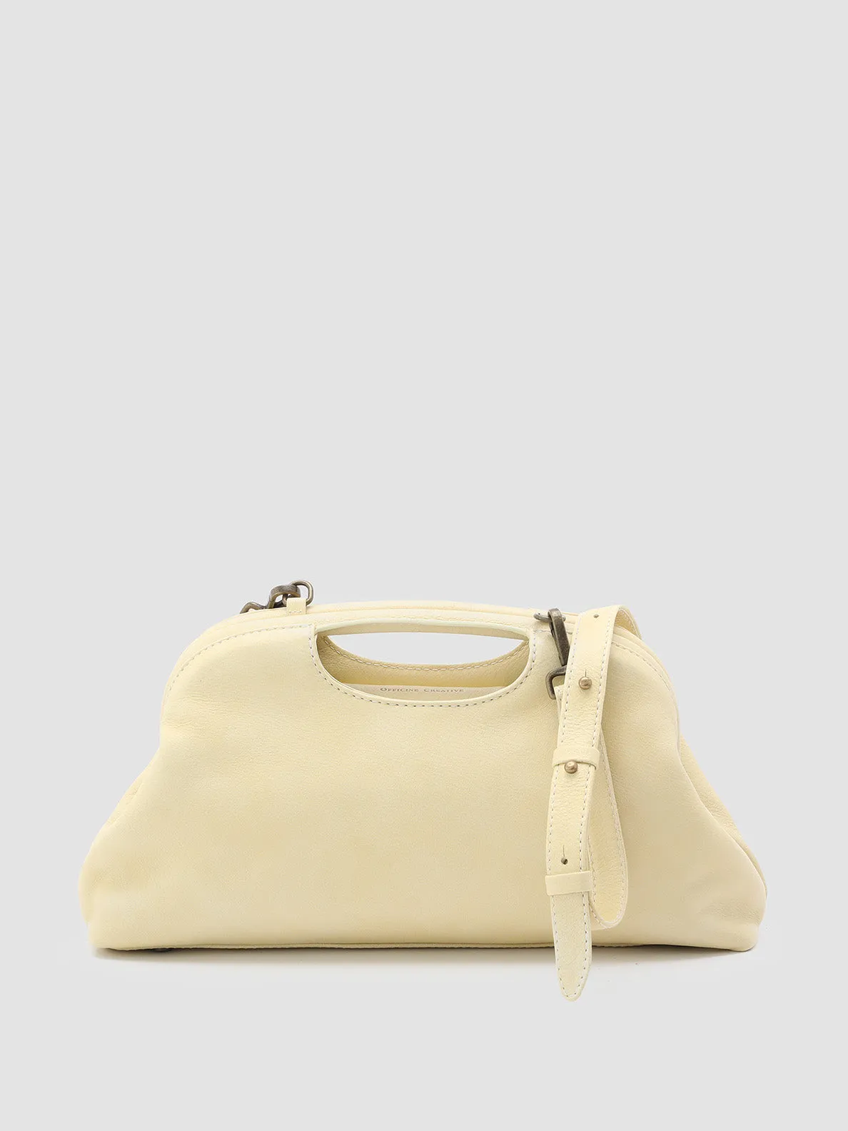 HELEN 02 - Beige Leather Clutch Bag