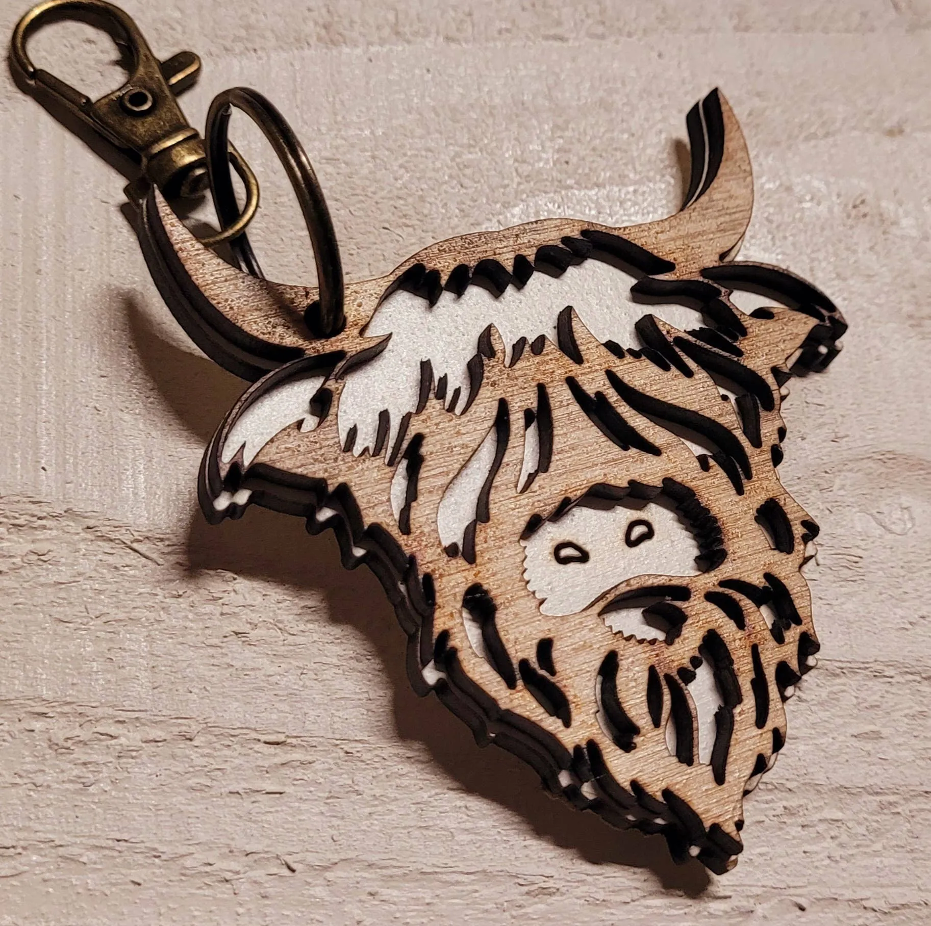 Highland Cow Keychain Handmade in the USA