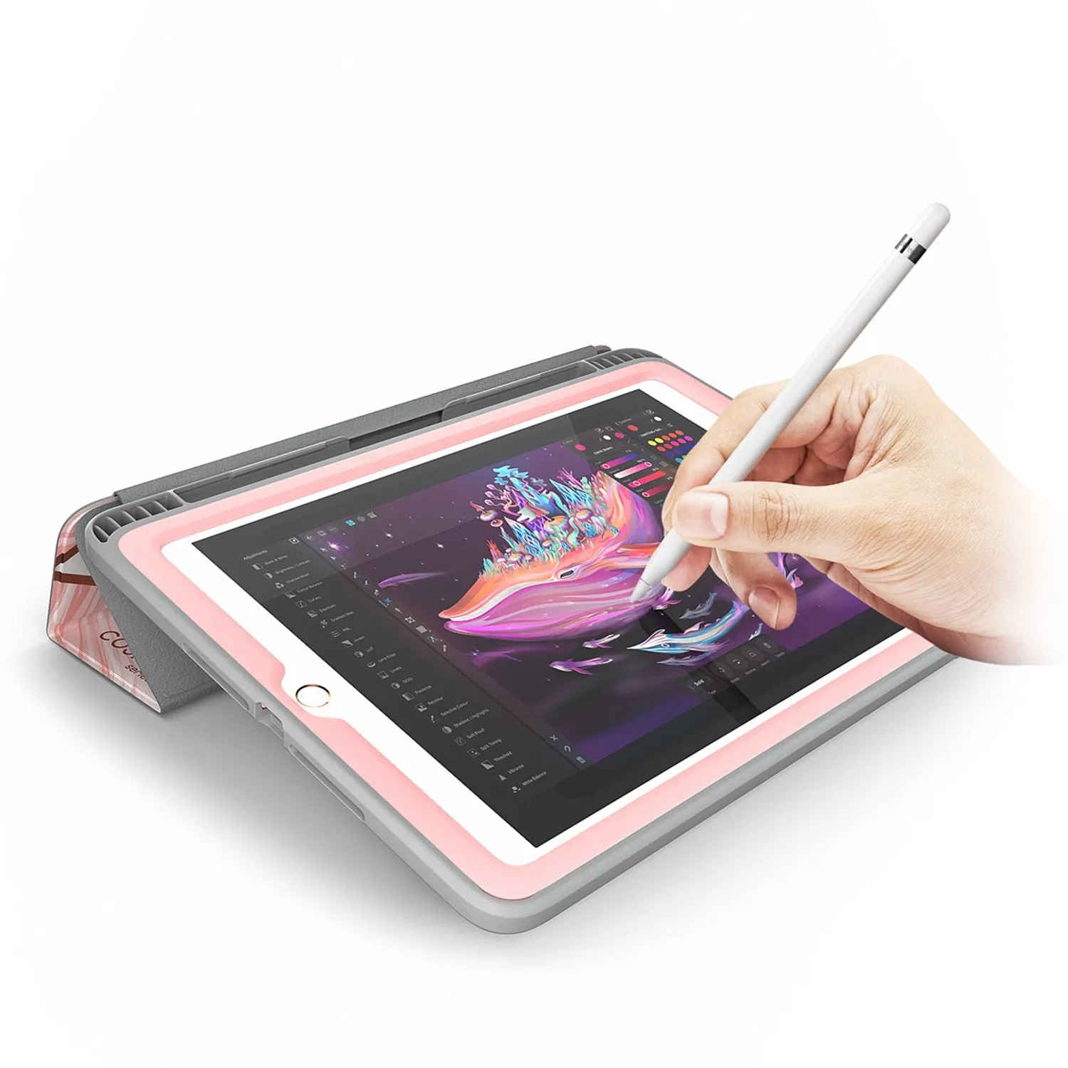 iPad 9.7 inch (2017 & 2018) Cosmo Case-Marble Pink