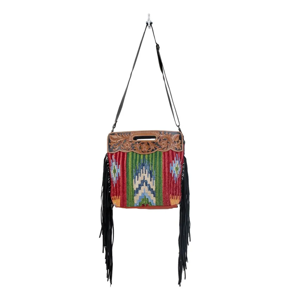 Jardin Leather & Canvas Fringe Bag