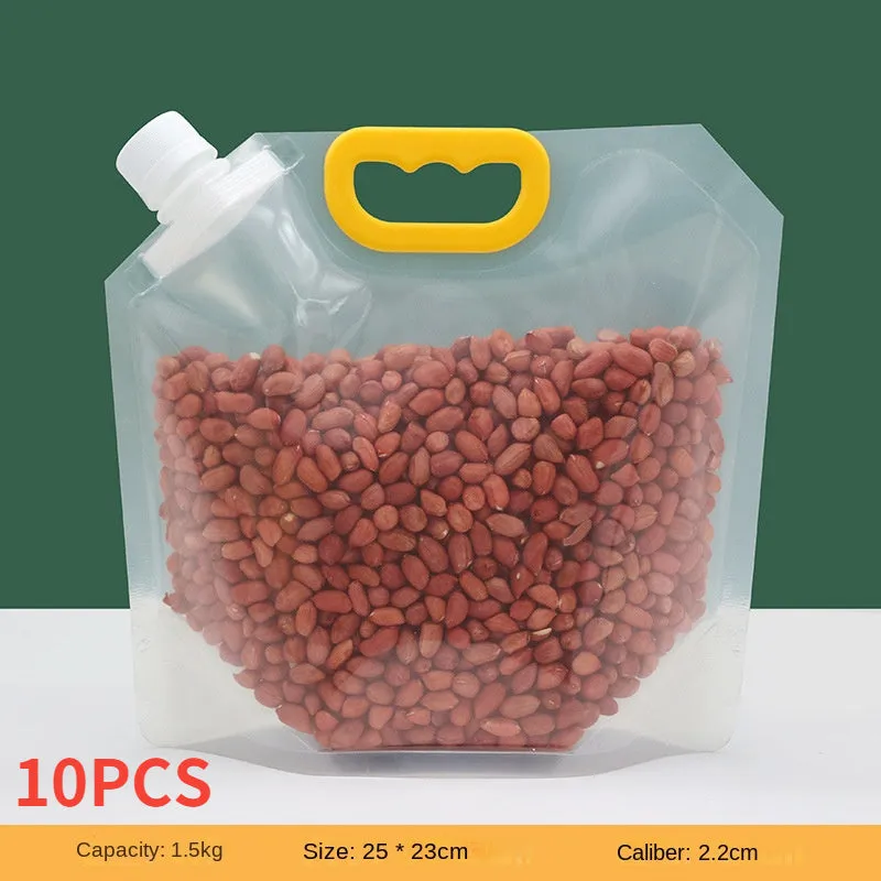 Kitchen Storage Bag Grain Moisture-proof Sealed Bag Insect-proof Transparent Portable Food-grade Transparent Storage Bag