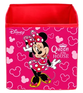 Kuber Industries Disney Minnie Print Non Woven Fabric Foldable Storage Cube Storage Box with Handle, (Extra Large, Pink, KUBMART16158)