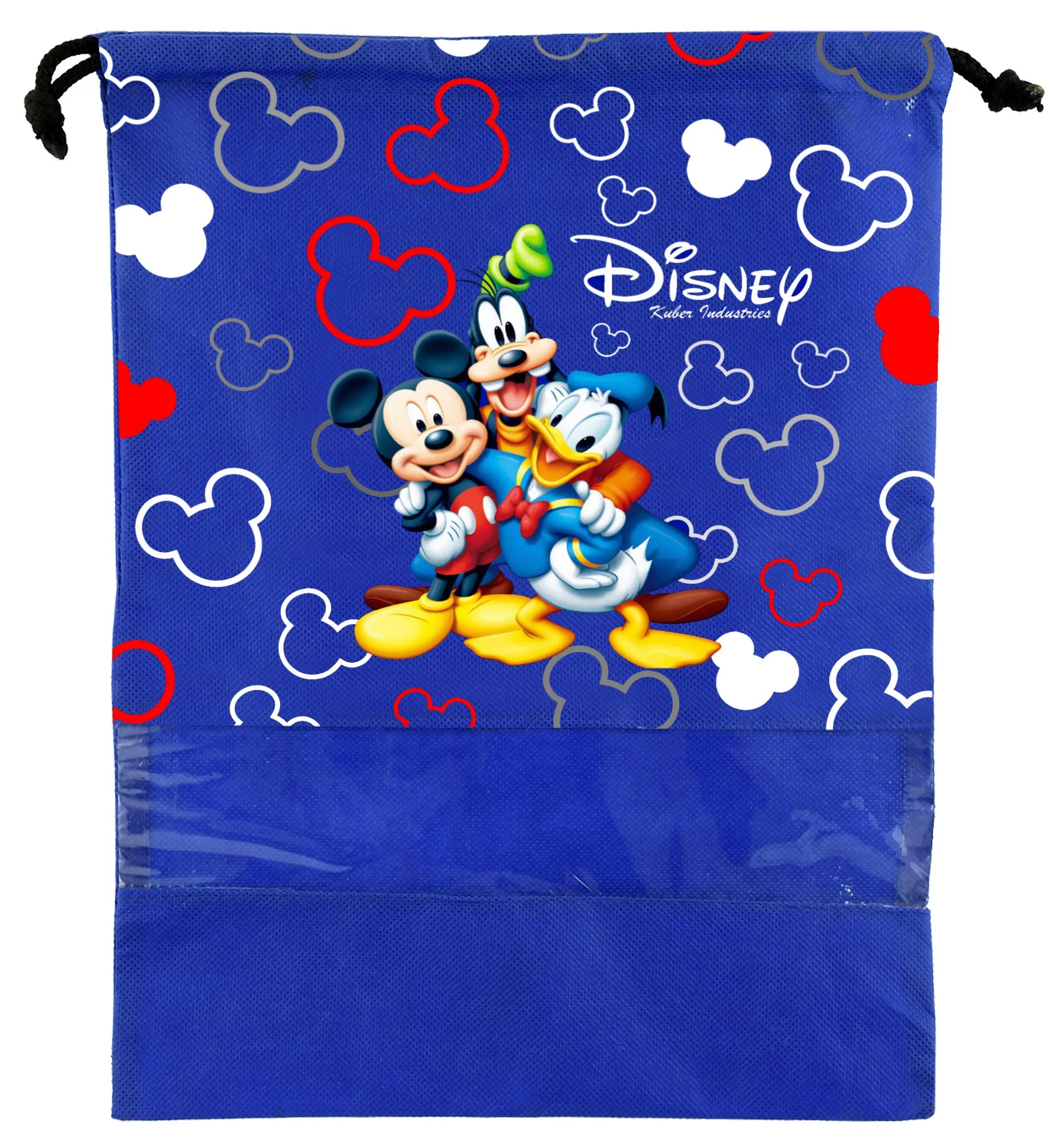 Kuber Industries Disney Team Mickey Print 6 Piece Non Woven Travel Shoe Cover, String Bag Organizer (Royal Blue) -HS_35_KUBMARTS17979