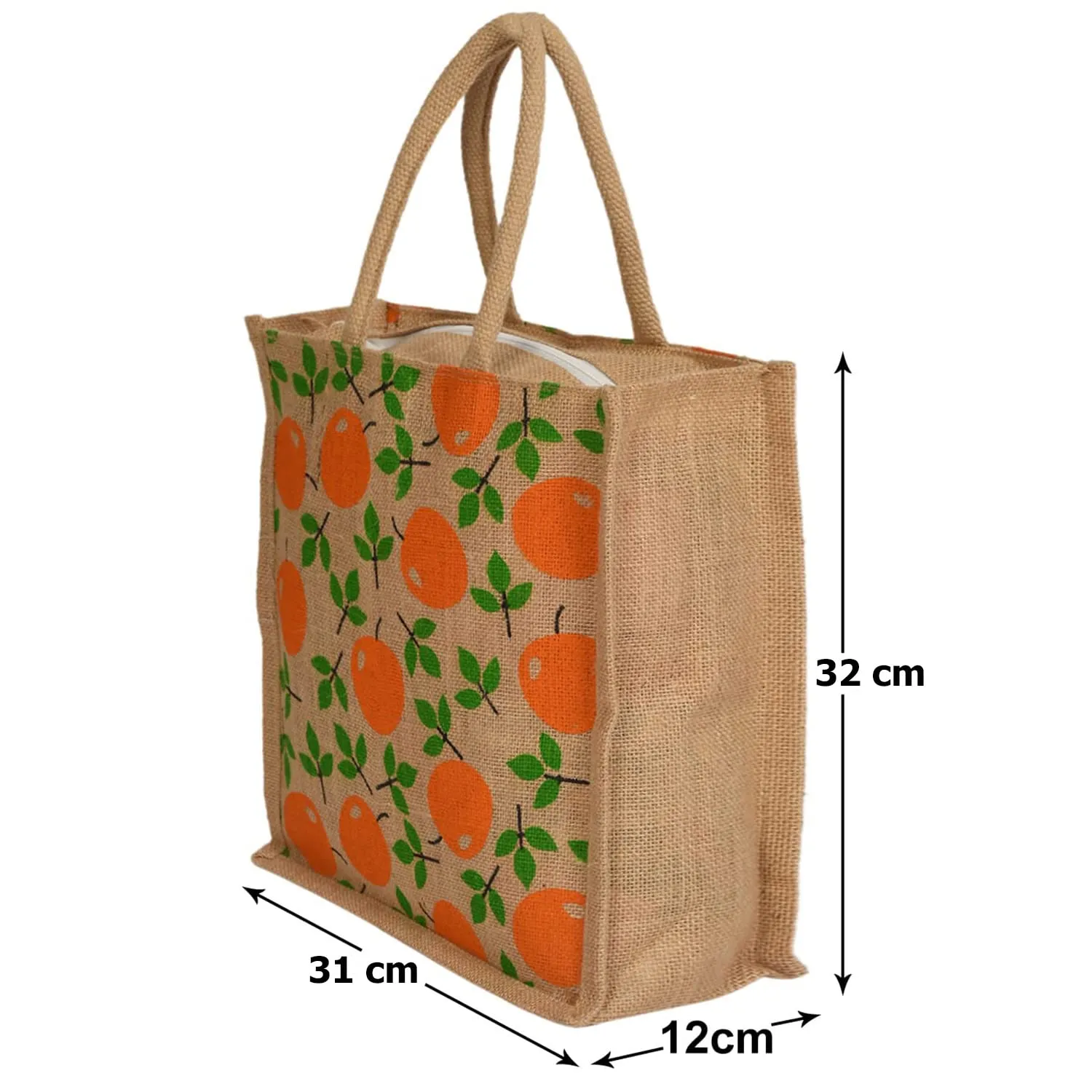 Kuber Industries Shopping Bag|Jute Eco-Friendly & Reusable Grocery Bag|Hand Bag With Zip & Handle for Daily Use|Pack of 2|BROWN