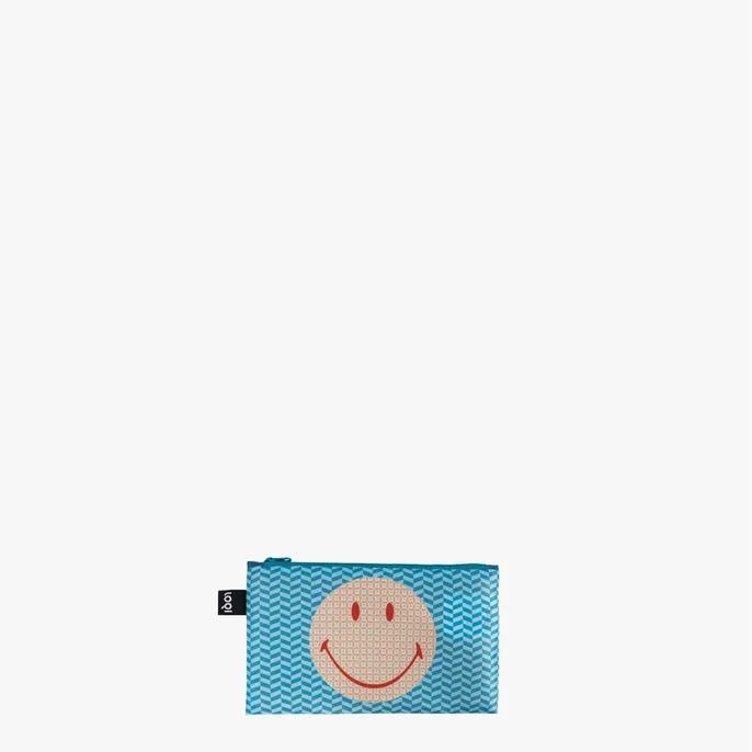 LOQI Bag: Smiley Blossom & Geometric Zip Pocket Set