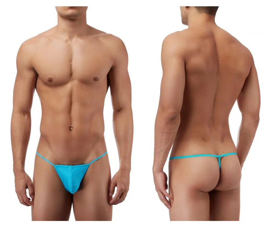 Male Power PAK870 Euro Male Spandex Pouch G String Color Blue