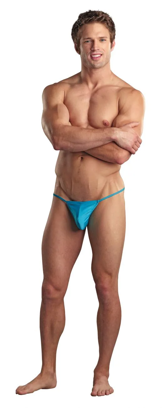 Male Power PAK870 Euro Male Spandex Pouch G String Color Blue